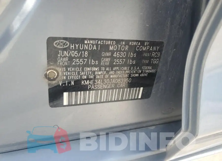 KMHE34L30JA083950 Photo# 12