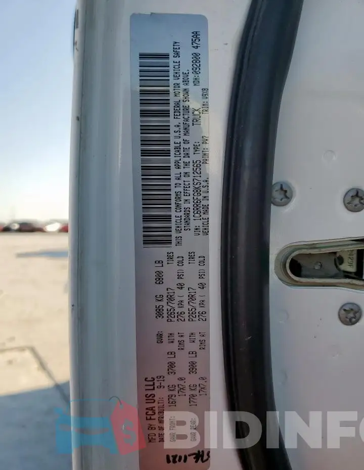 1C6RR6FG8KS712565 Photo# 13
