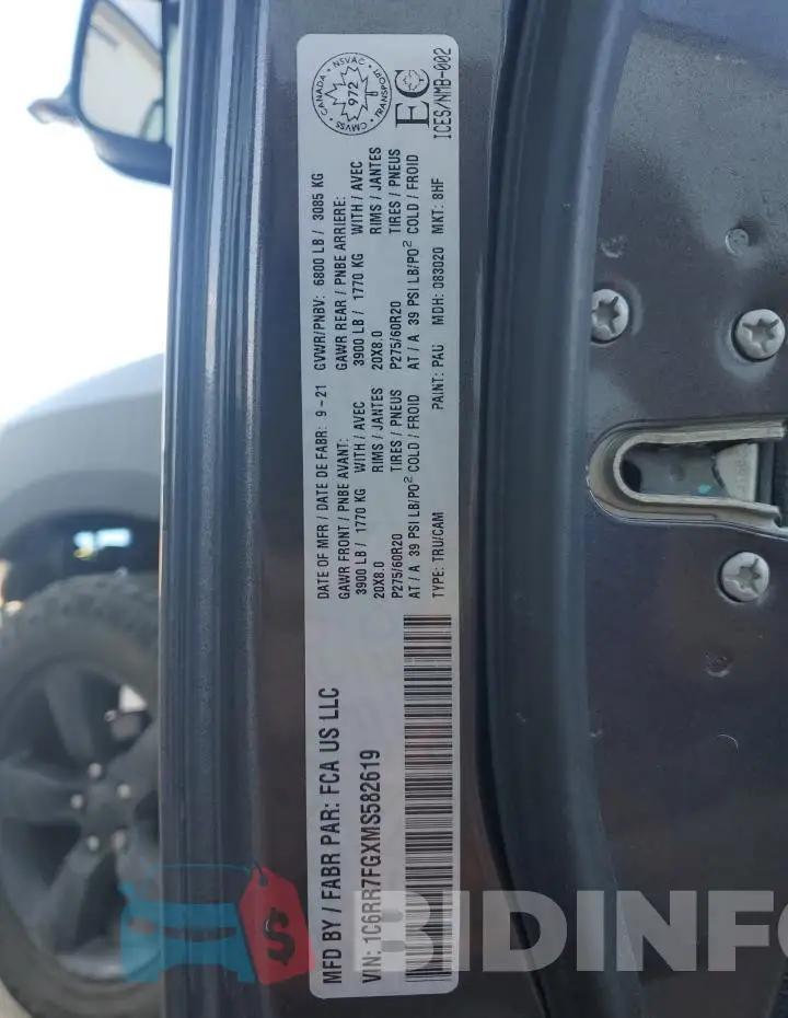 1C6RR7FGXMS582619 Photo# 13