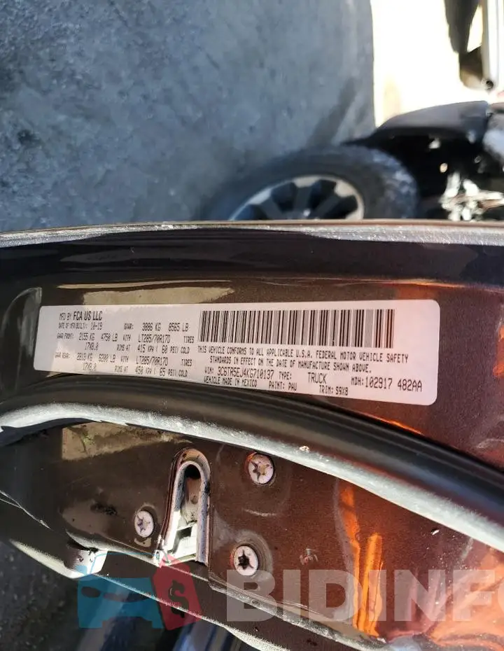 3C6TR5EJ4KG710137 Photo# 12