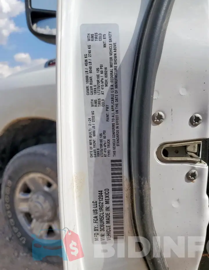 3C6UR5CL1RG212044 Photo# 13