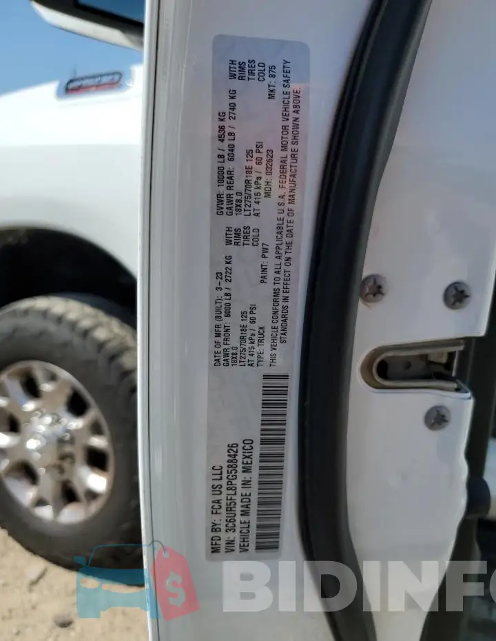 3C6UR5FL8PG588426 Photo# 12