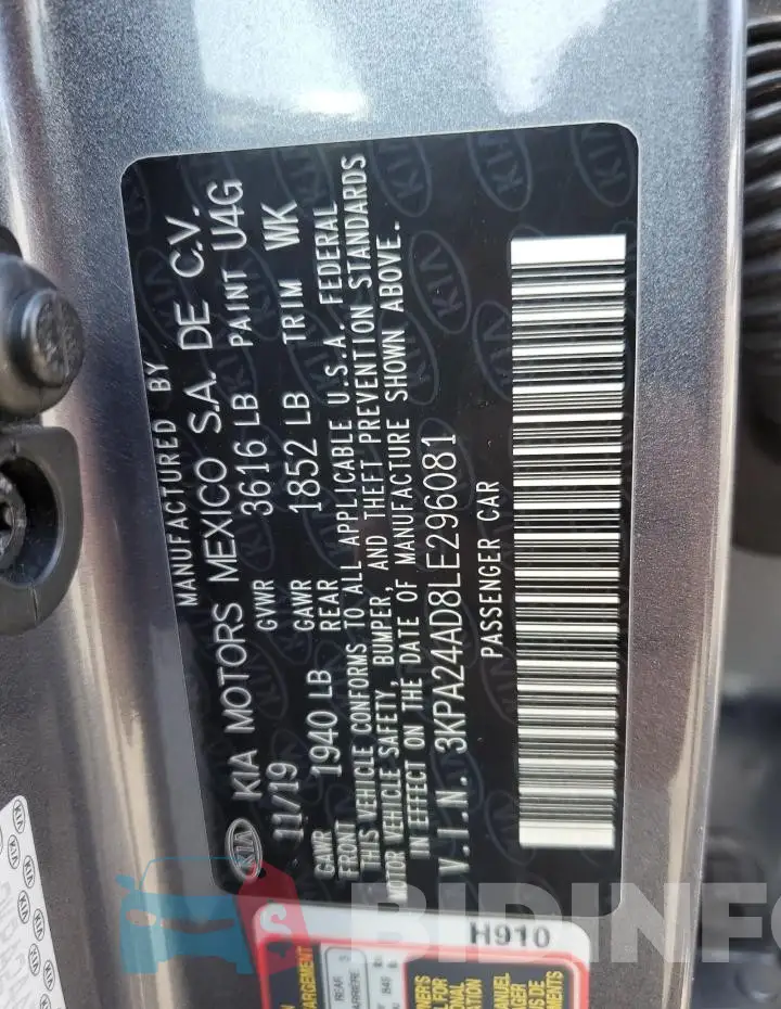 3KPA24AD8LE296081 Photo# 12