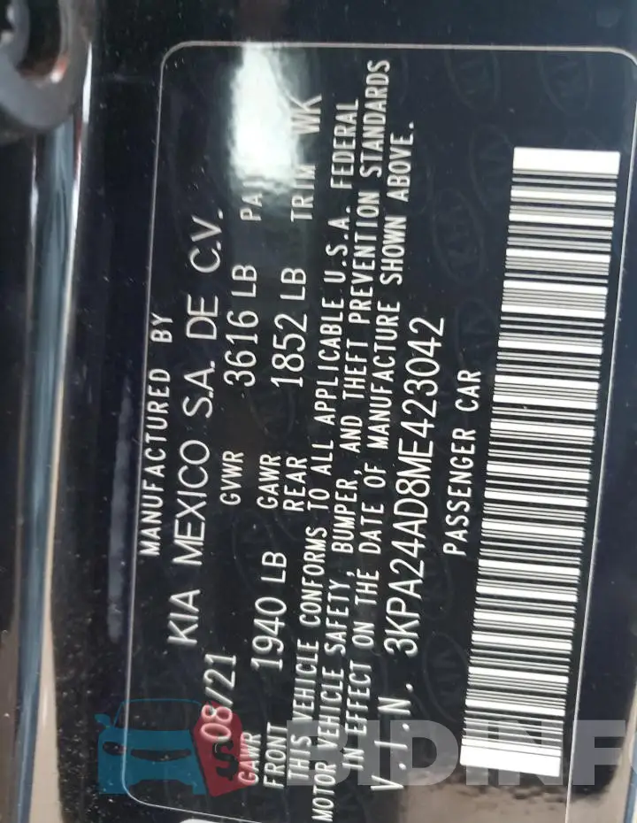 3KPA24AD8ME423042 Photo# 12