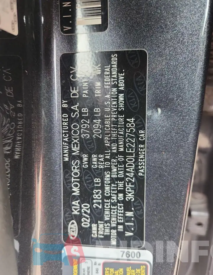 3KPF24AD0LE227584 Photo# 12