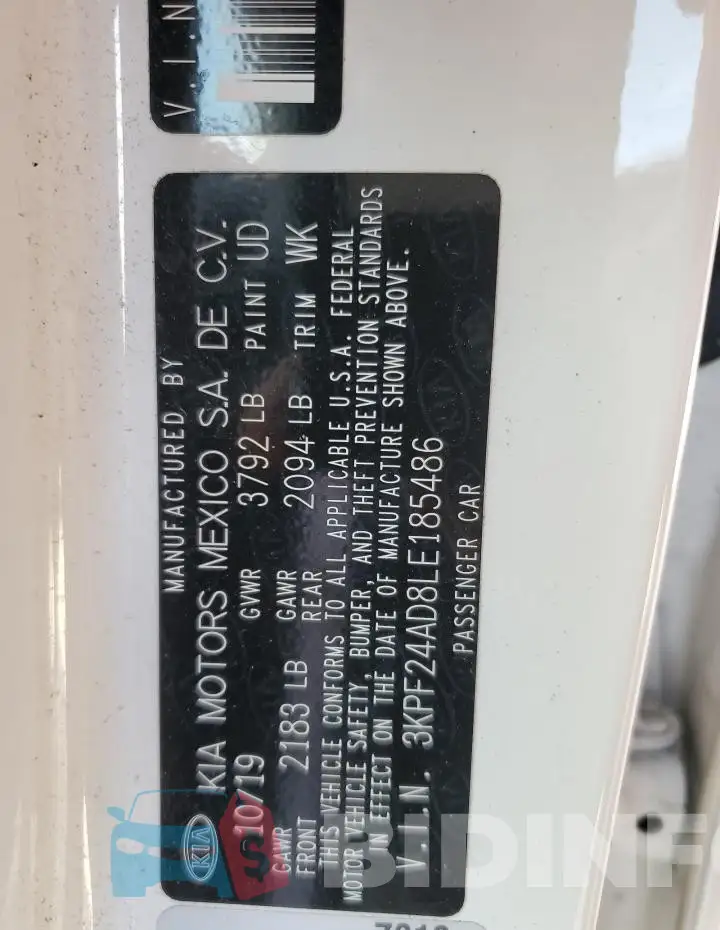 3KPF24AD8LE185486 Photo# 12