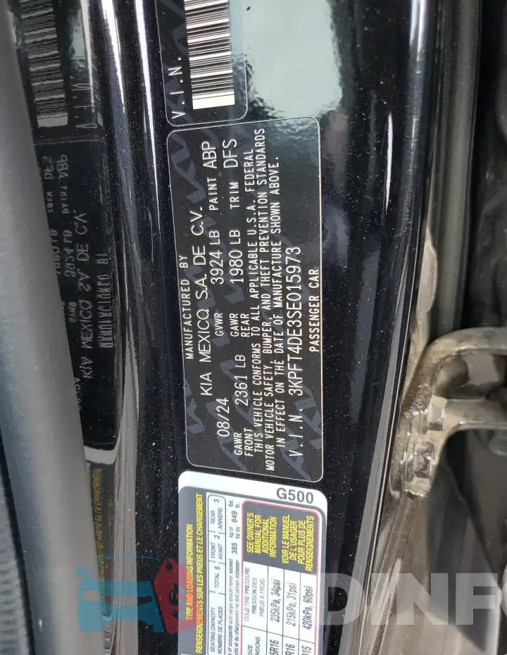 3KPFT4DE3SE015973 Photo# 13