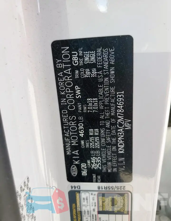 KNDPN3AC2M7846931 Photo# 13