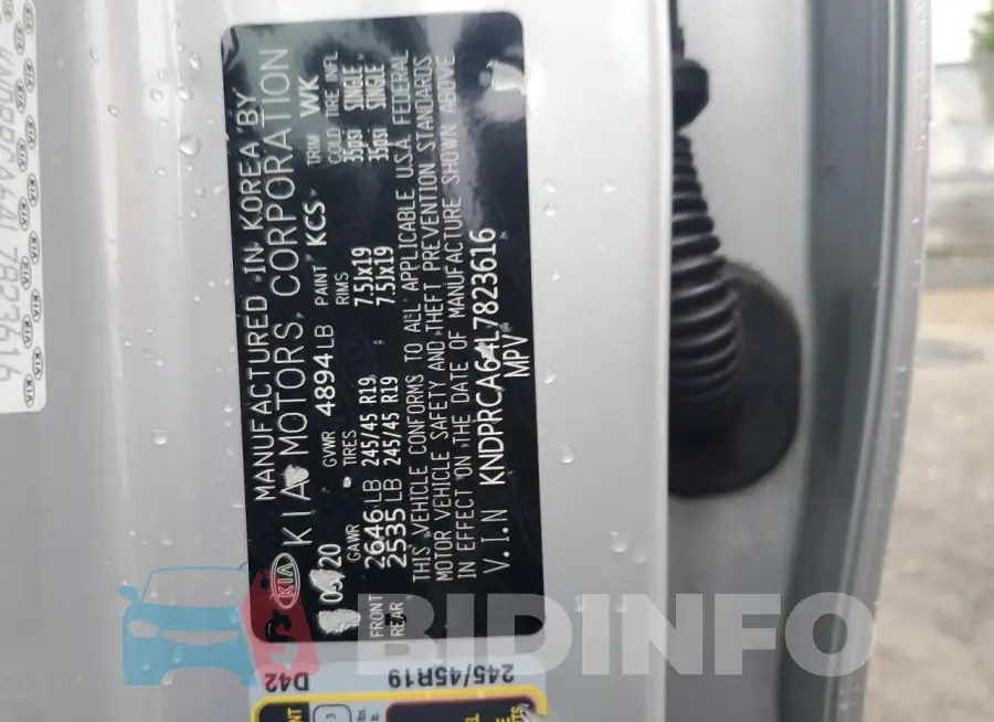 KNDPRCA64L7823616 Photo# 13