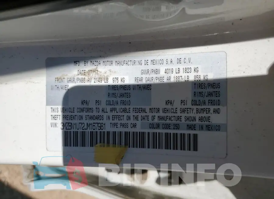 3MZBN1U72JM167981 Photo# 13