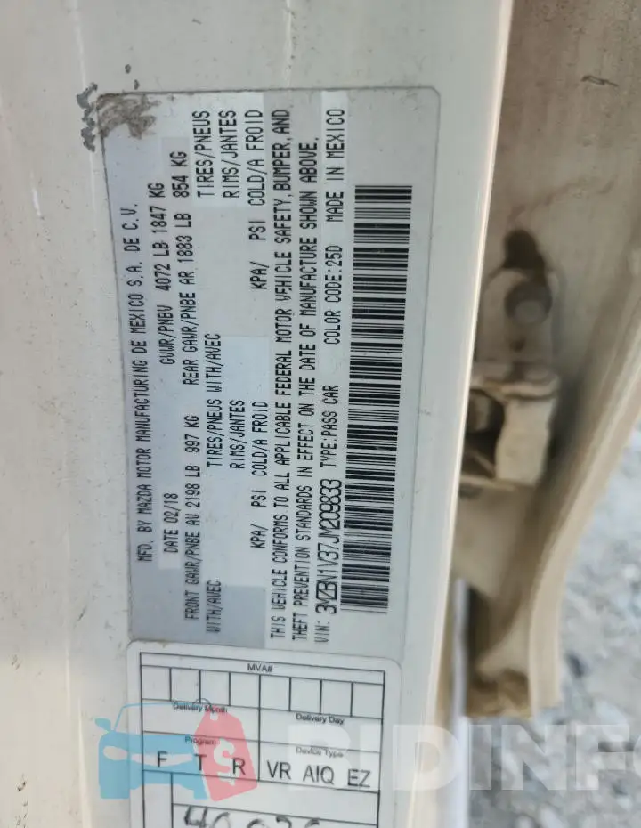 3MZBN1V37JM209833 Photo# 12
