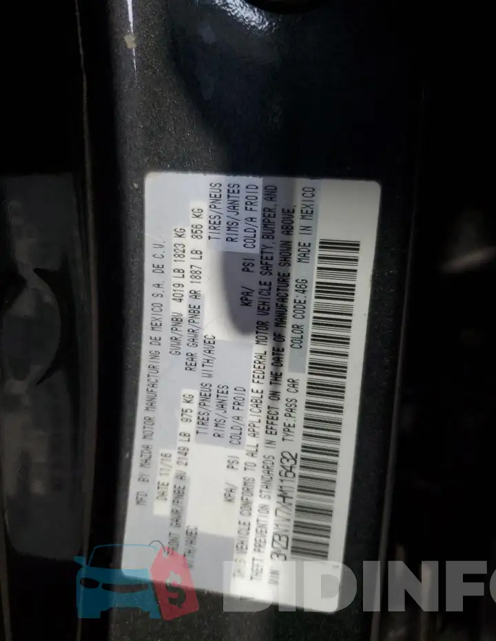 3MZBN1V7XHM116432 Photo# 12