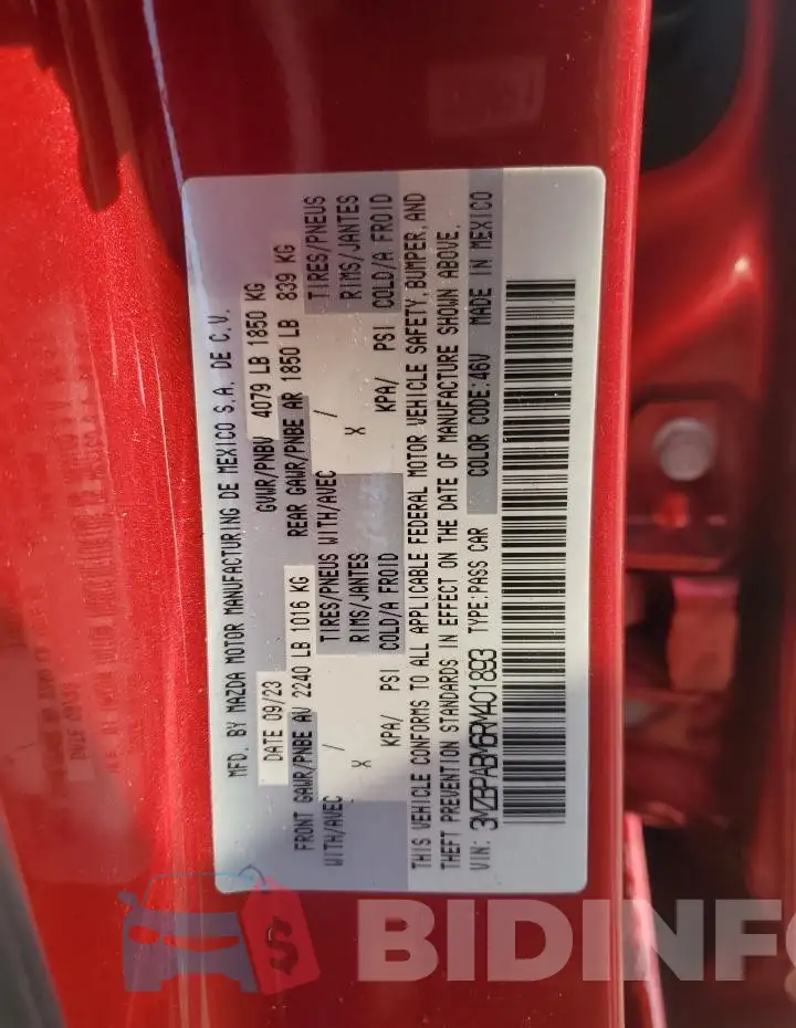 3MZBPABM6RM401893 Photo# 12