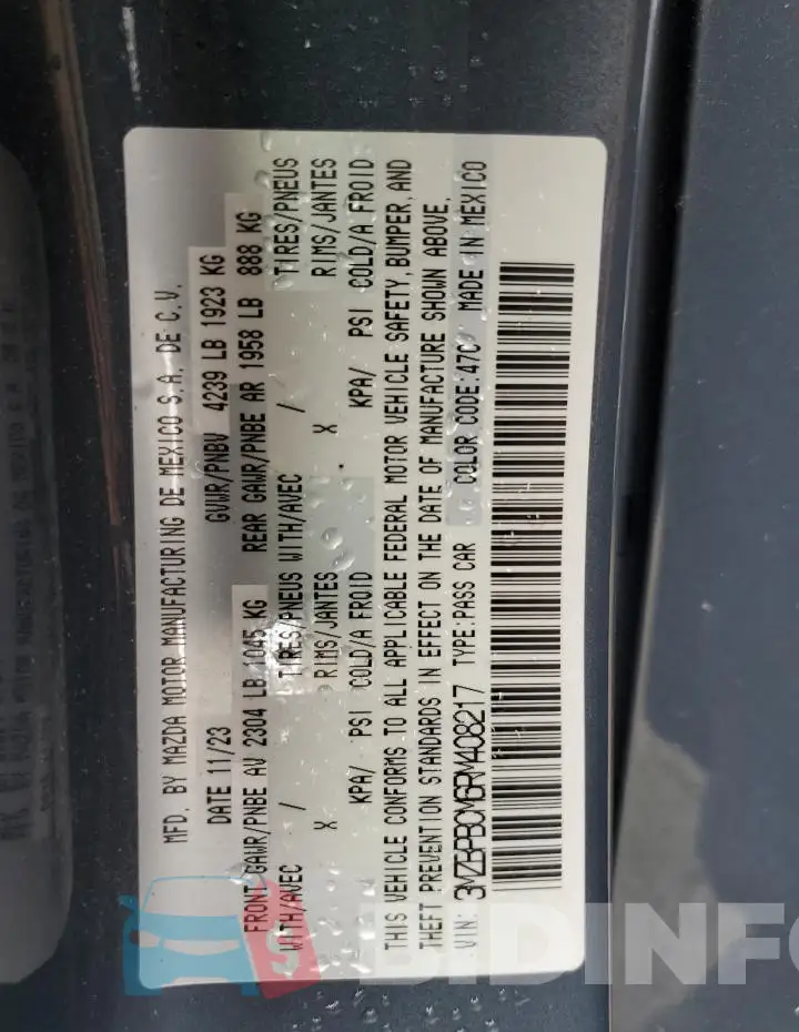 3MZBPBCM6RM408217 Photo# 12