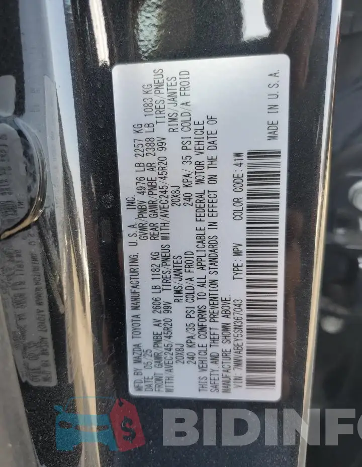 7MMVABEY5SN367043 Photo# 12