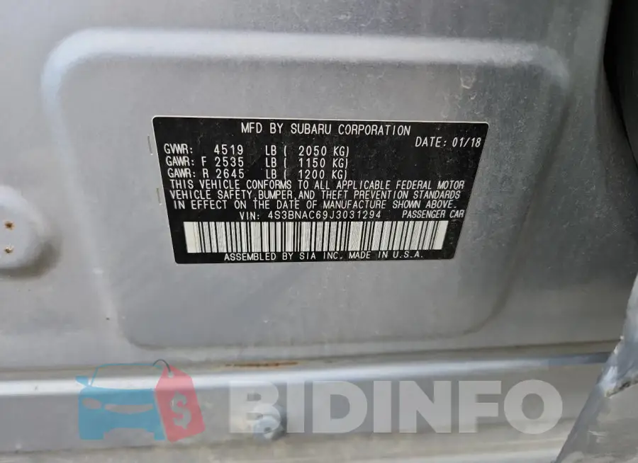 4S3BNAC69J3031294 Photo# 12