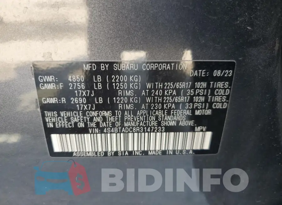 4S4BTADC8R3147233 Photo# 12