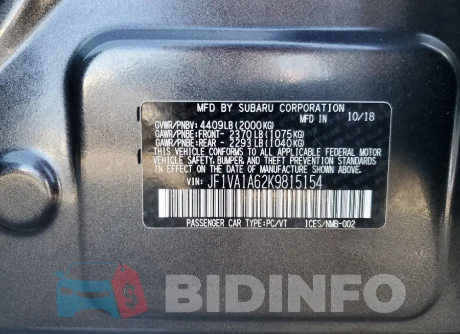 JF1VA1A62K9815154 Photo# 13