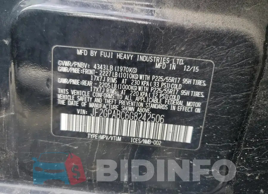 JF2GPABC6G8242506 Photo# 14
