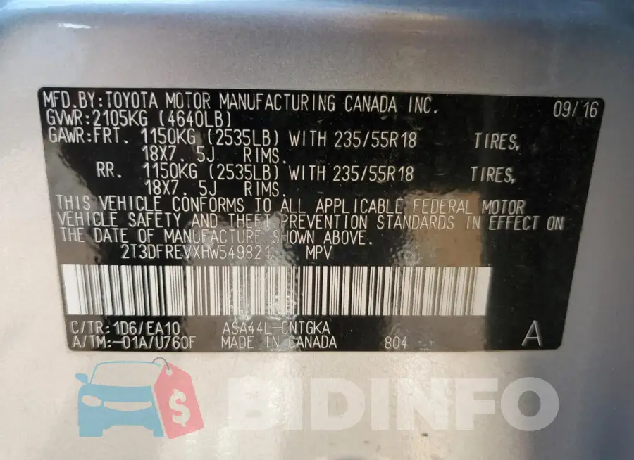 2T3DFREVXHW549821 Photo# 13