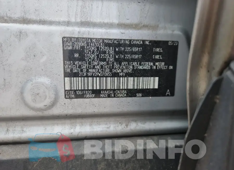 2T3F1RFV2PW370855 Photo# 13