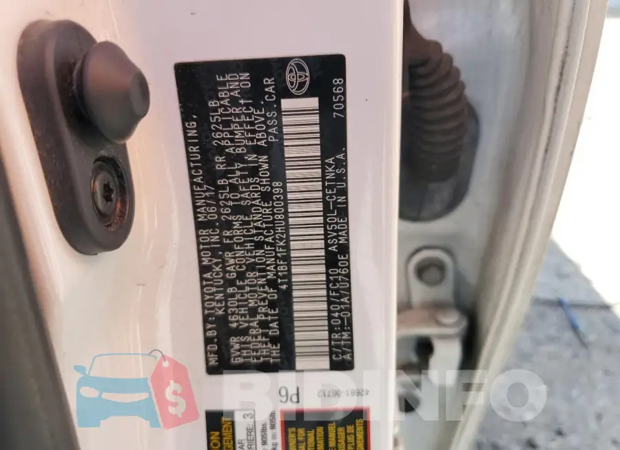 4T1BF1FK2HU800398 Photo# 12