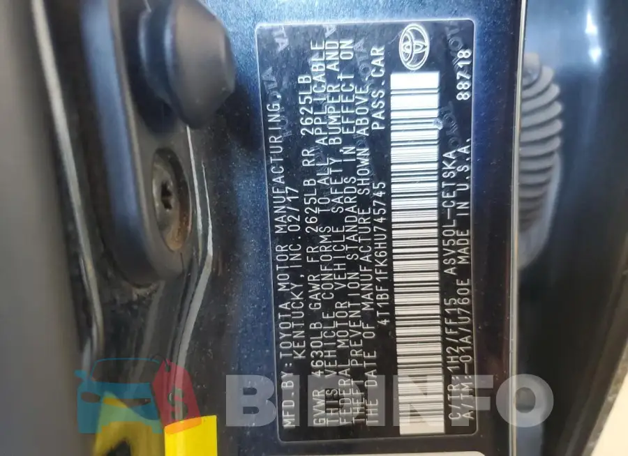 4T1BF1FK6HU745745 Photo# 12