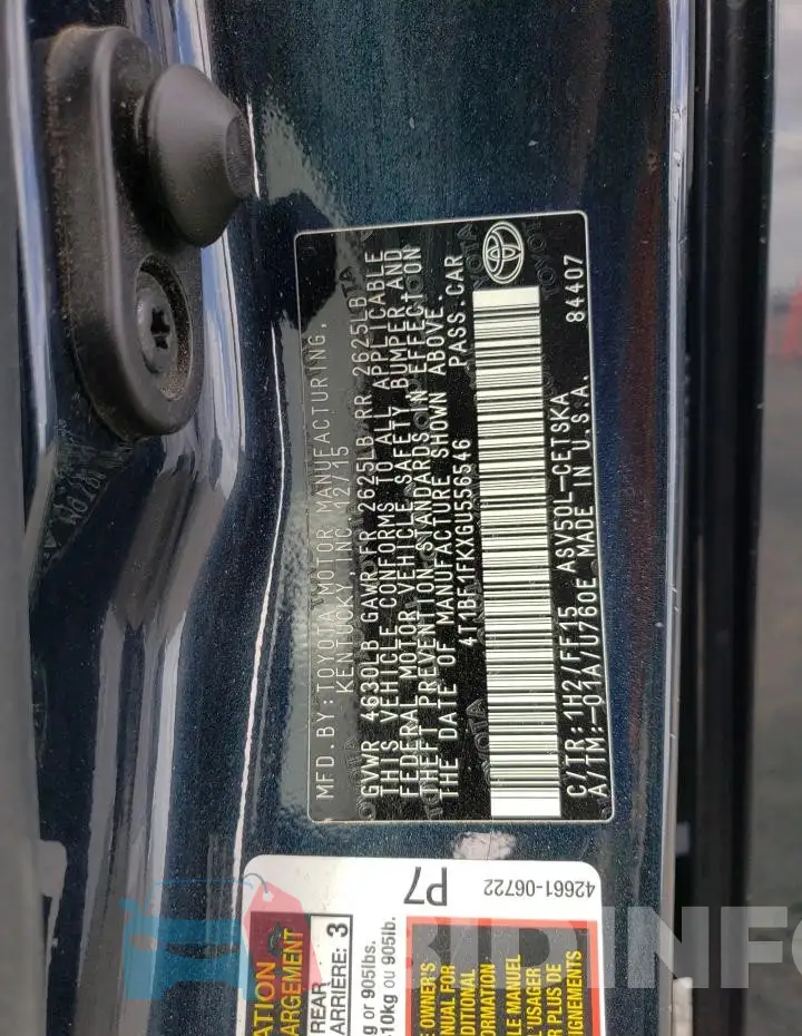 4T1BF1FKXGU556546 Photo# 12
