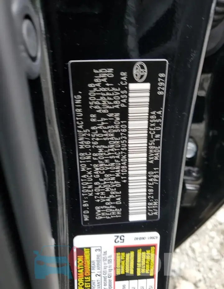 4T1DBADK7SU537601 Photo# 12