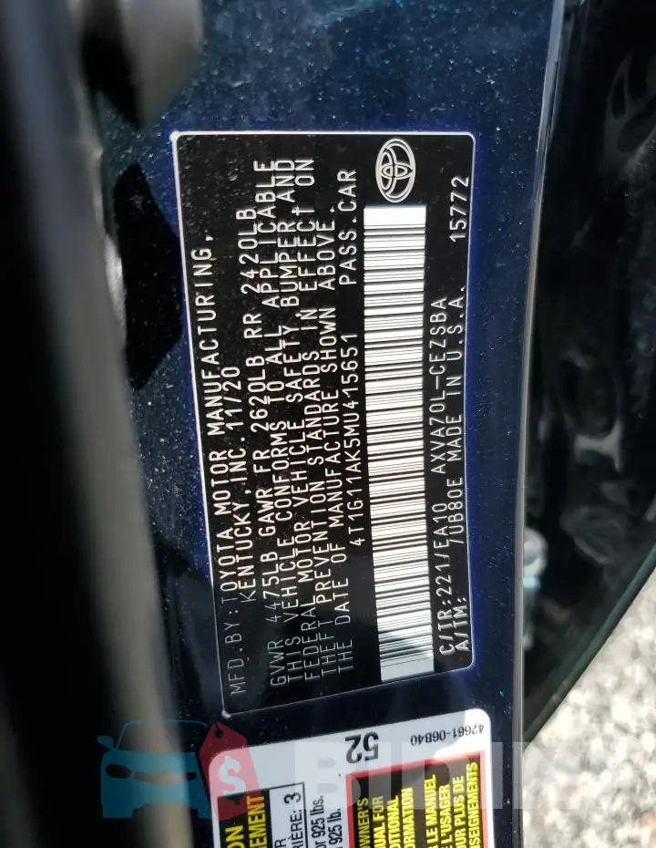 4T1G11AK5MU415651 Photo# 12