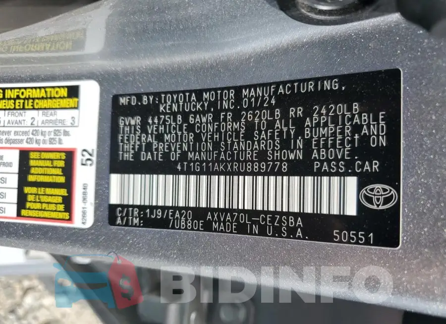 4T1G11AKXRU889778 Photo# 13