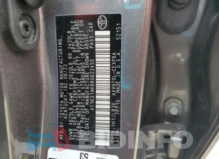 4T1K31AK6RU622450 Photo# 12