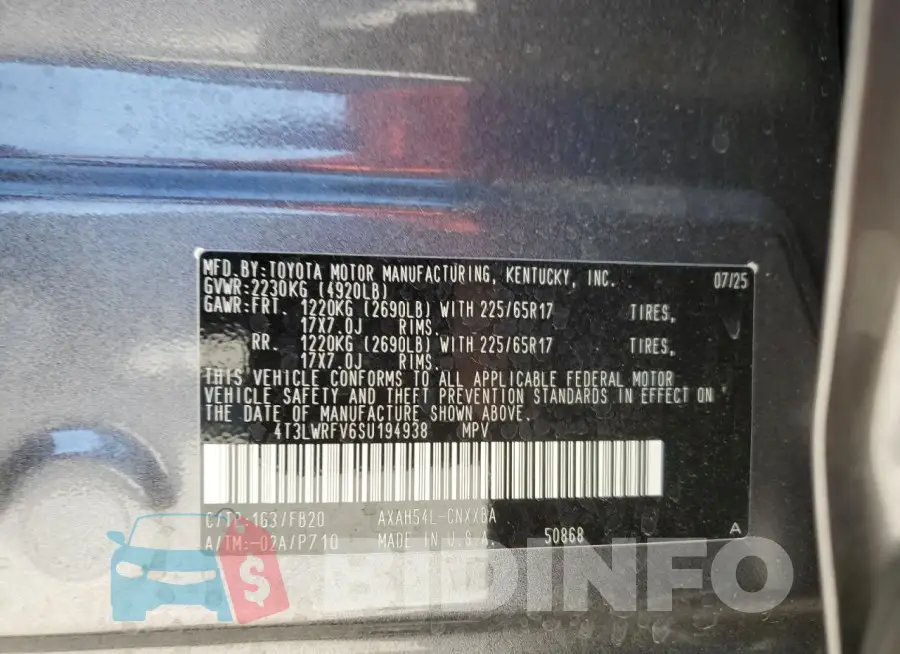 4T3LWRFV6SU194938 Photo# 13