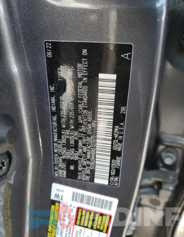 5TDGZRAH6NS127675 Photo# 13