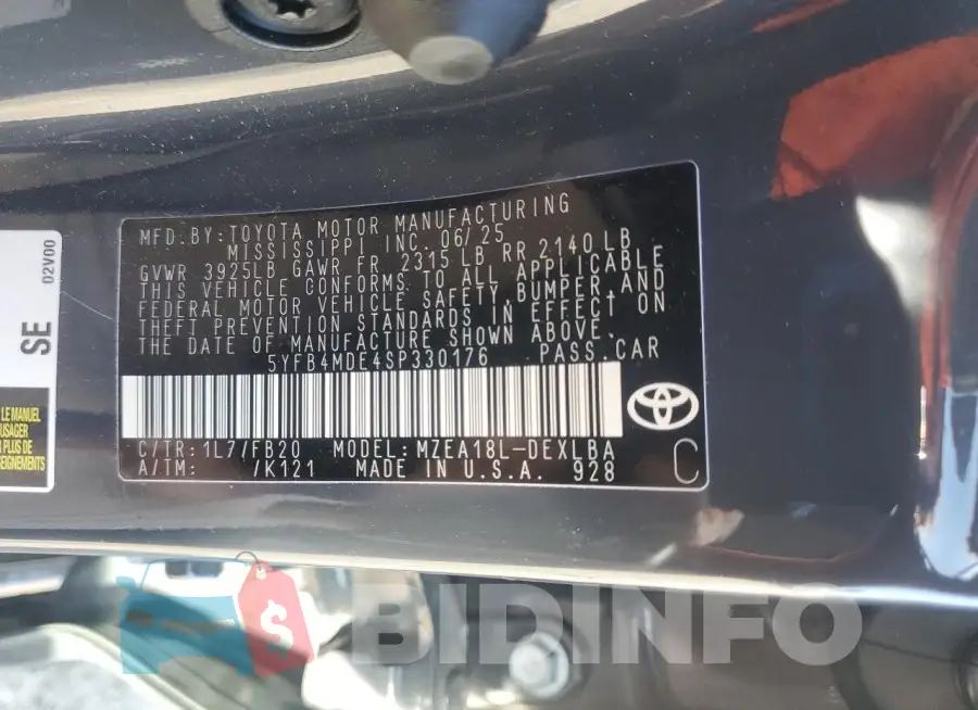 5YFB4MDE4SP330176 Photo# 12