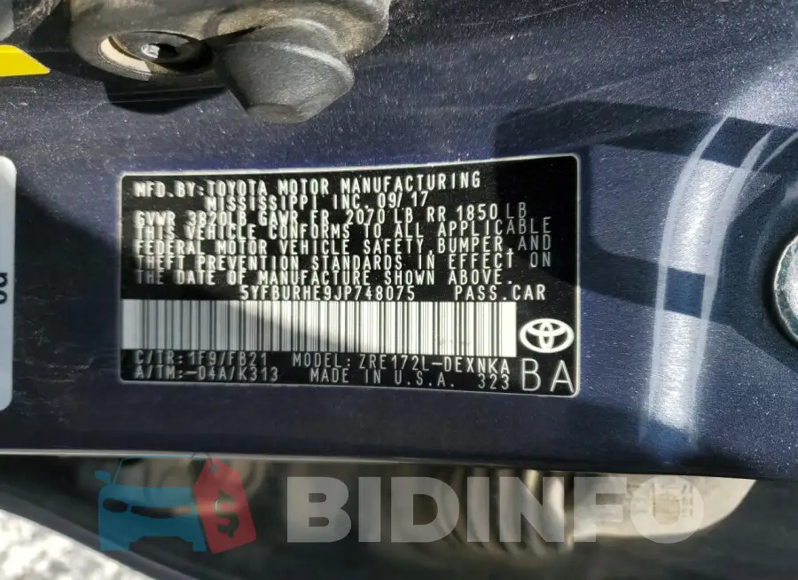 5YFBURHE9JP748075 Photo# 12