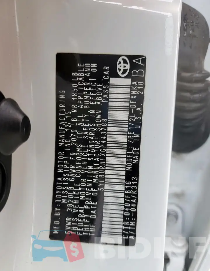5YFBURHEXGP443788 Photo# 12