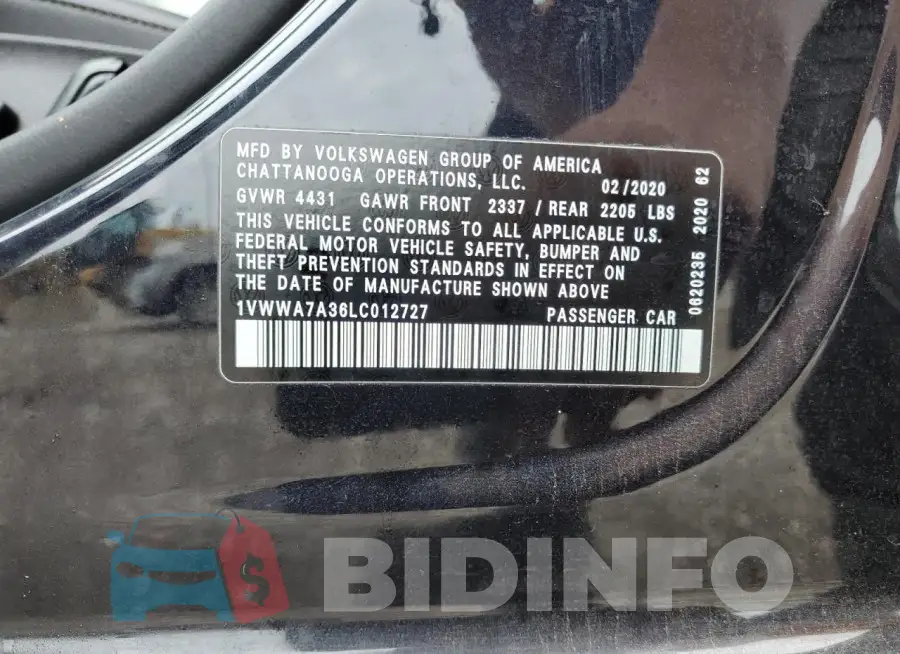 1VWWA7A36LC012727 Photo# 12