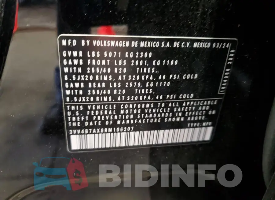 3VV4B7AX8RM106207 Photo# 13