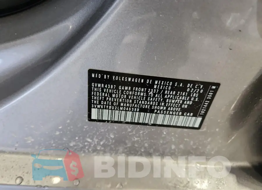 3VW6T7BU2LM045398 Photo# 13