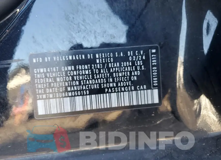 3VW7M7BU6RM050159 Photo# 13