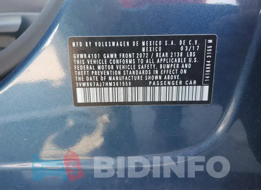 3VWB67AJ7HM361559 Photo# 12