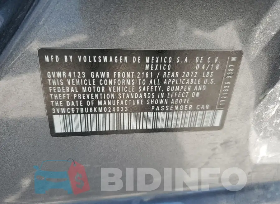 3VWC57BU6KM024033 Photo# 12