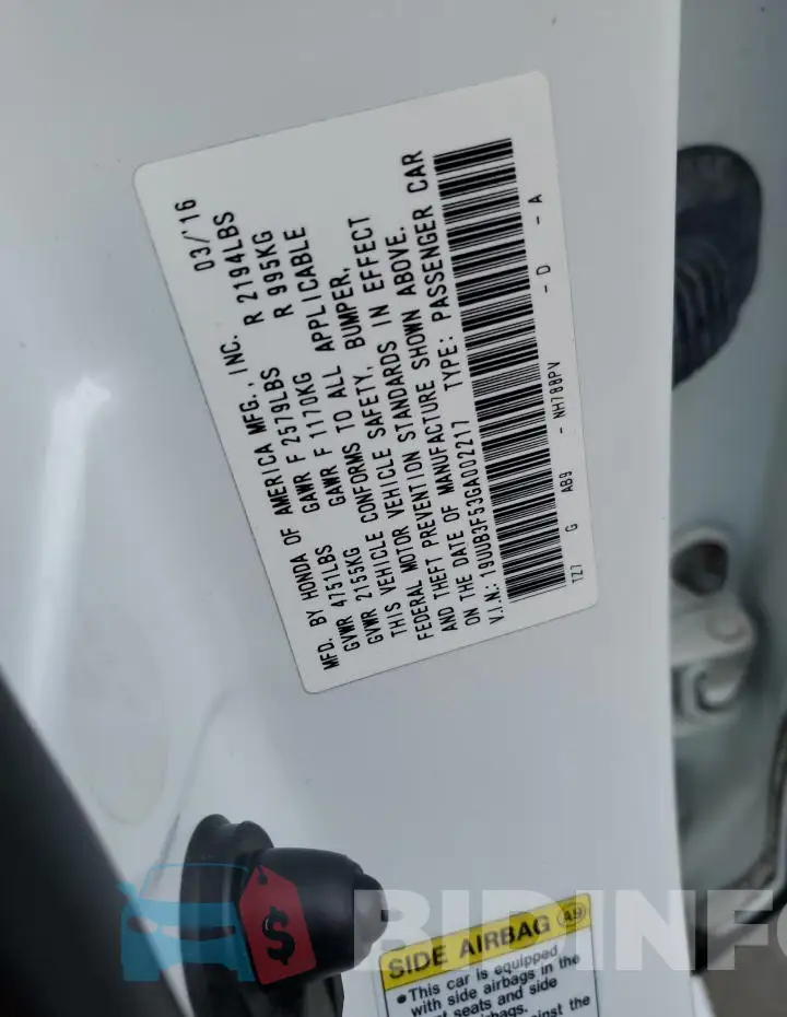 19UUB3F53GA002217 Photo# 13