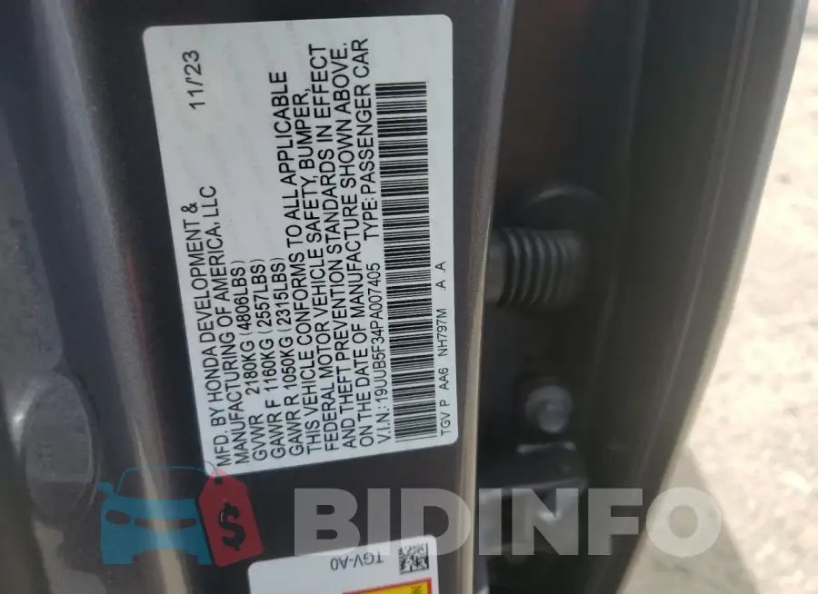 19UUB5F34PA007405 Photo# 12