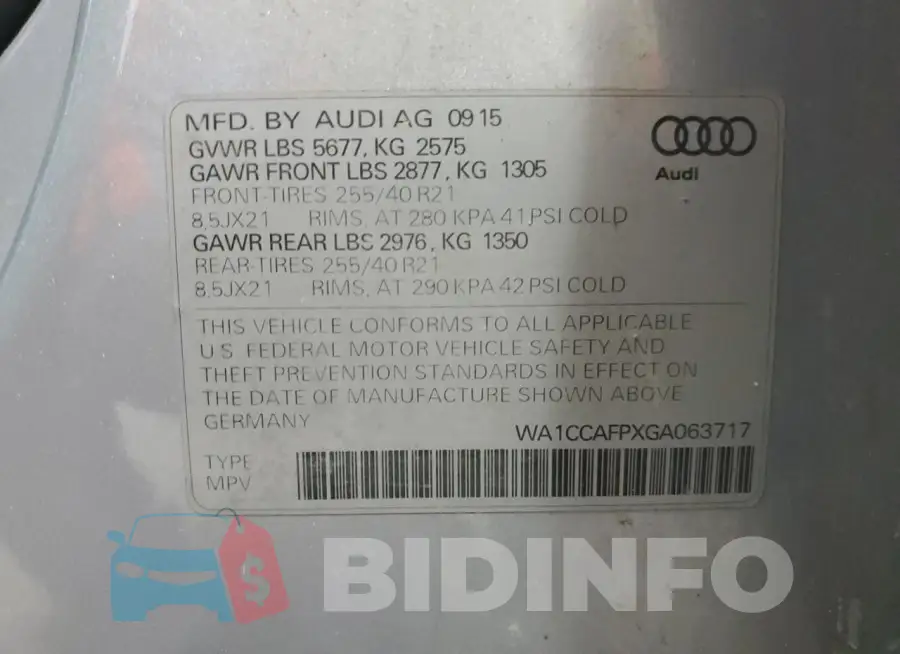 WA1CCAFPXGA063717 Photo# 13