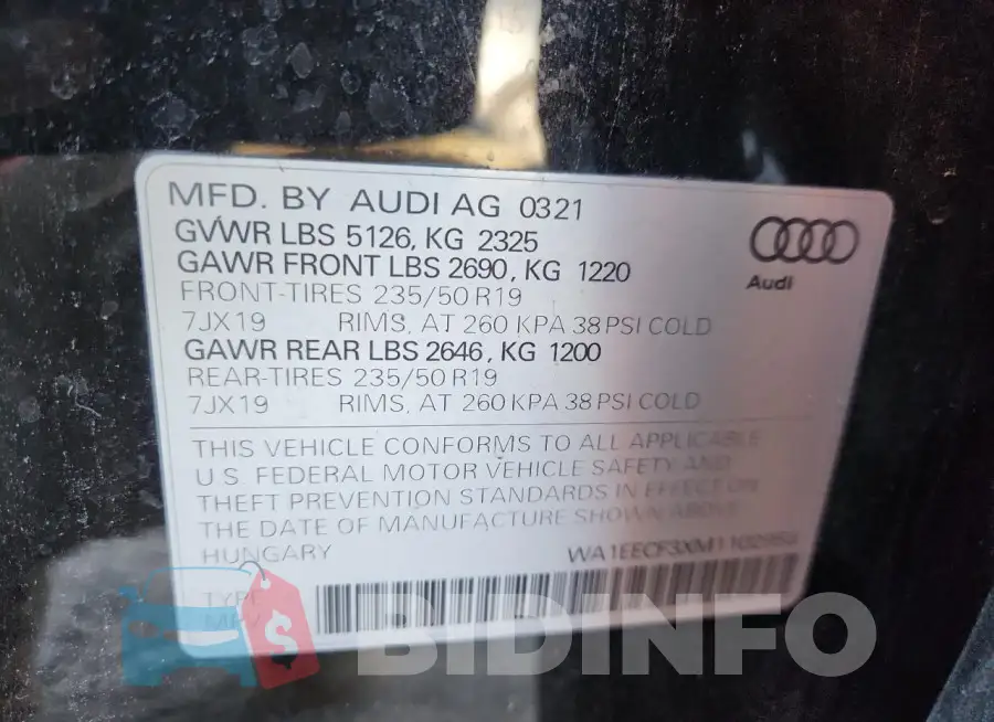 WA1EECF3XM1102958 Photo# 13