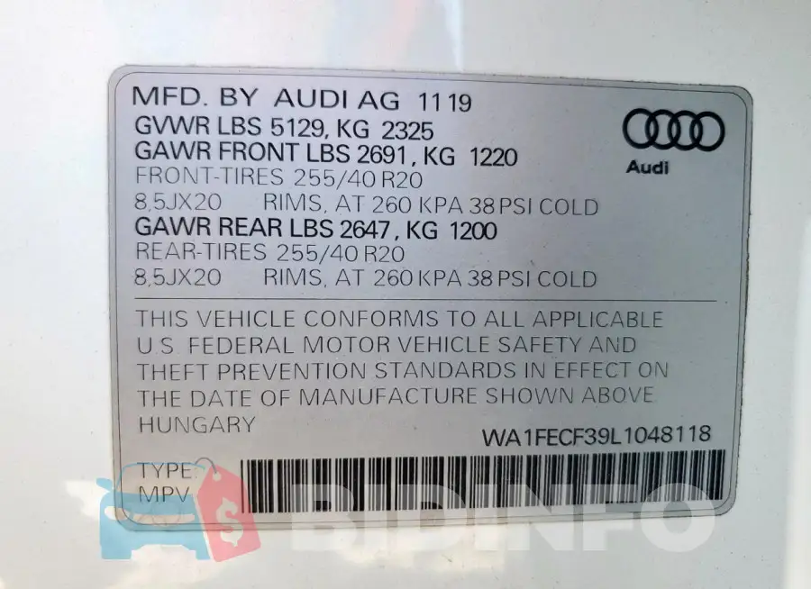 WA1FECF39L1048118 Photo# 14