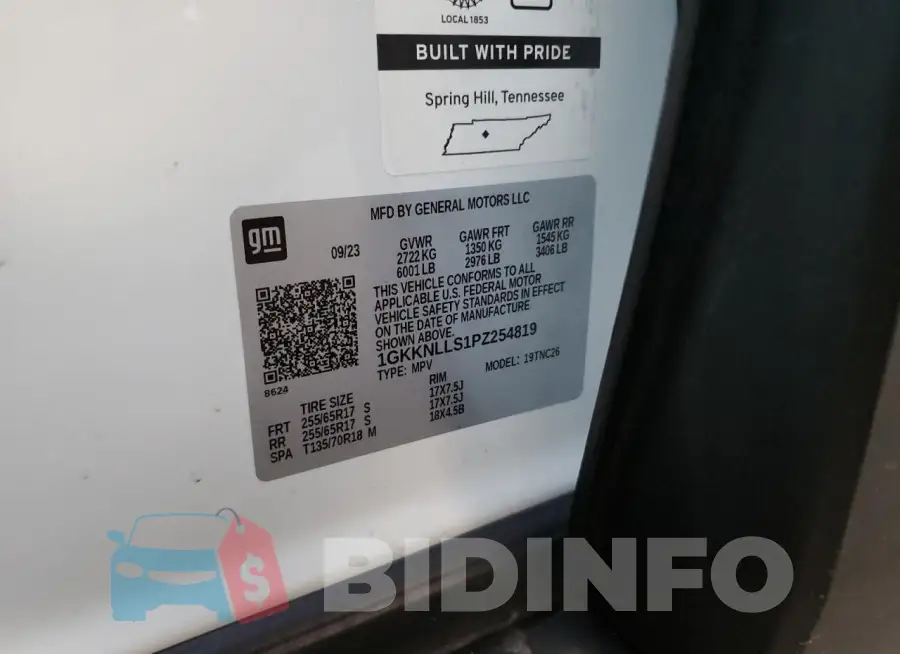 1GKKNLLS1PZ254819 Photo# 12