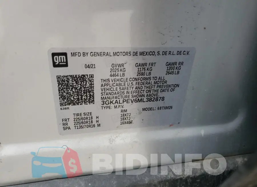 3GKALPEV6ML382878 Photo# 13